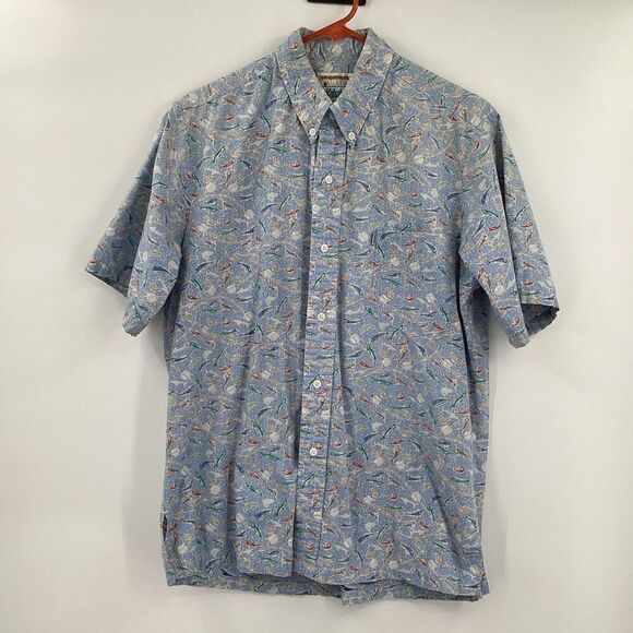 EUC Mens‎ Kahala Hawaiian Fishing Print Button Down - Medium - Picture 2 of 8